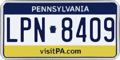 PA license plate LPN8409
