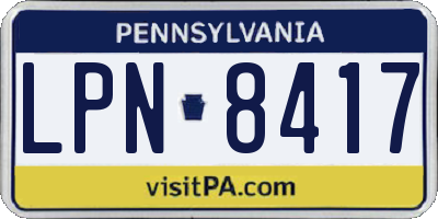 PA license plate LPN8417