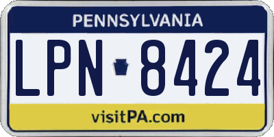 PA license plate LPN8424