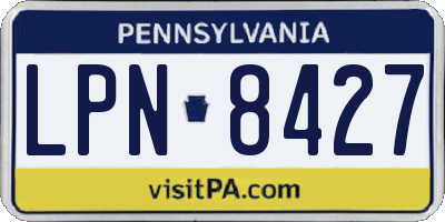 PA license plate LPN8427