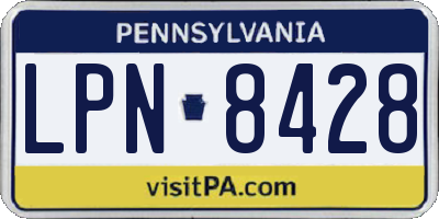 PA license plate LPN8428