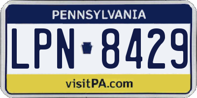 PA license plate LPN8429