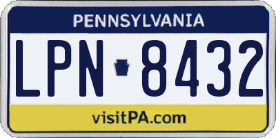 PA license plate LPN8432