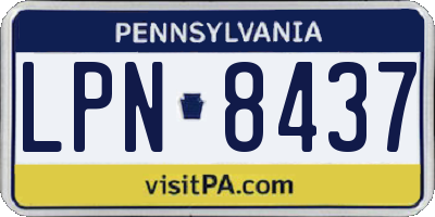 PA license plate LPN8437
