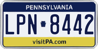 PA license plate LPN8442