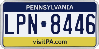 PA license plate LPN8446