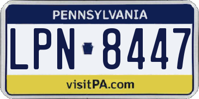 PA license plate LPN8447