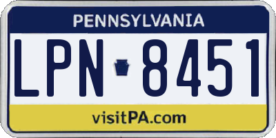 PA license plate LPN8451