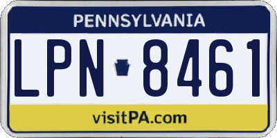 PA license plate LPN8461