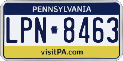 PA license plate LPN8463