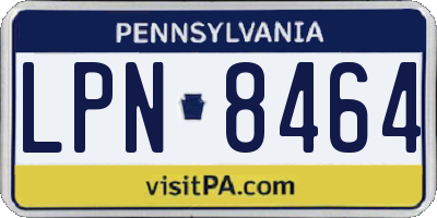 PA license plate LPN8464