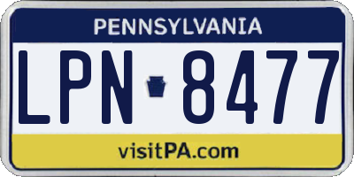 PA license plate LPN8477