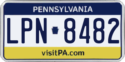 PA license plate LPN8482