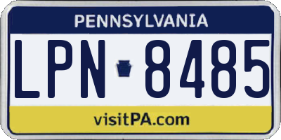 PA license plate LPN8485
