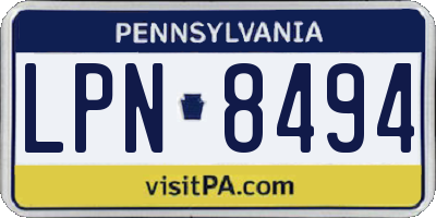 PA license plate LPN8494