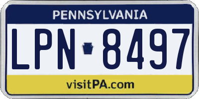 PA license plate LPN8497