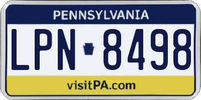 PA license plate LPN8498