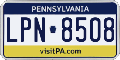 PA license plate LPN8508