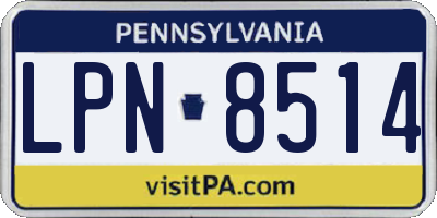 PA license plate LPN8514