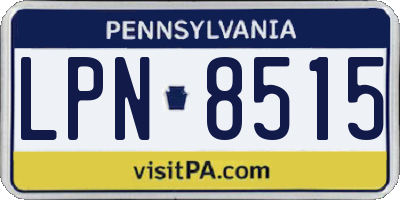 PA license plate LPN8515
