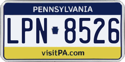 PA license plate LPN8526