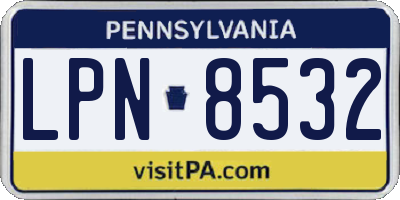 PA license plate LPN8532