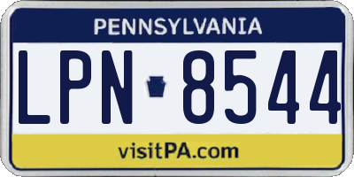 PA license plate LPN8544