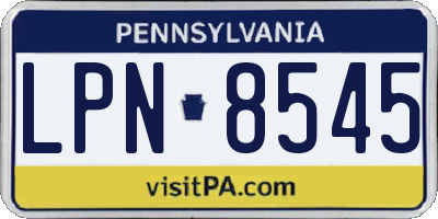 PA license plate LPN8545