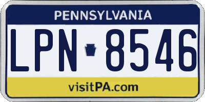 PA license plate LPN8546