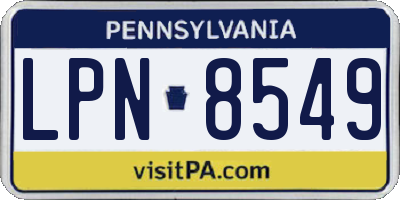 PA license plate LPN8549