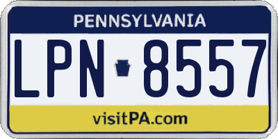 PA license plate LPN8557