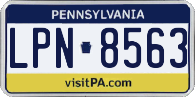 PA license plate LPN8563