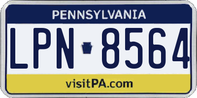 PA license plate LPN8564