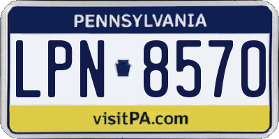 PA license plate LPN8570
