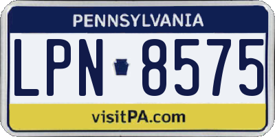 PA license plate LPN8575