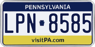 PA license plate LPN8585