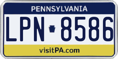 PA license plate LPN8586