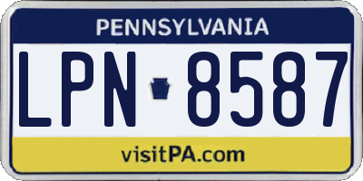 PA license plate LPN8587