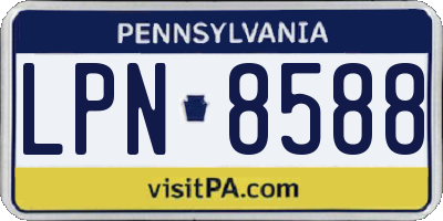 PA license plate LPN8588