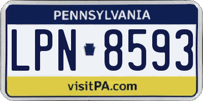 PA license plate LPN8593