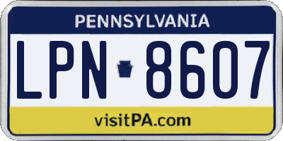 PA license plate LPN8607
