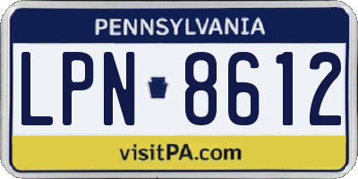 PA license plate LPN8612
