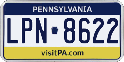 PA license plate LPN8622
