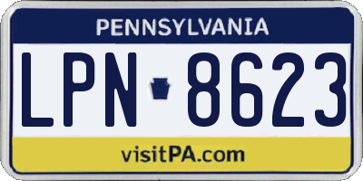 PA license plate LPN8623