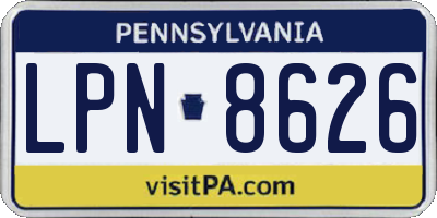 PA license plate LPN8626