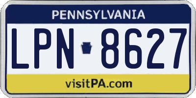 PA license plate LPN8627