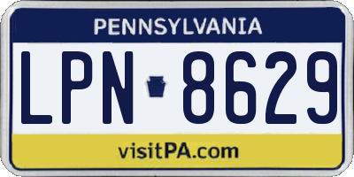PA license plate LPN8629