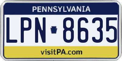 PA license plate LPN8635