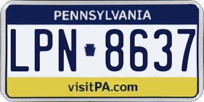 PA license plate LPN8637
