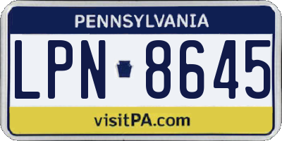 PA license plate LPN8645